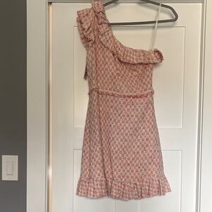 Rebecca Taylor NWT Chic Multi Tweed Dress with Pink Highlights
